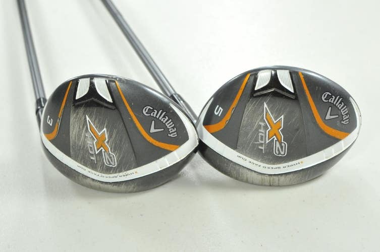 Callaway X2 Hot 3 and 5 Fairway Wood Set Stiff Flex Right 60g Graphite # 206986