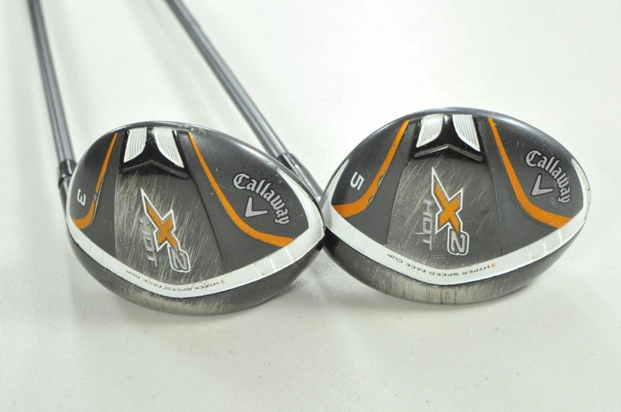 Callaway X2 Hot 3 and 5 Fairway Wood Set Stiff Flex Right 60g Graphite # 206986