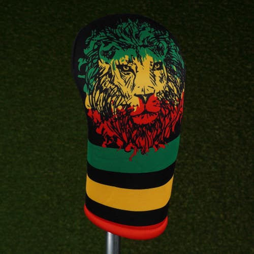 BEEJOS RASTA LION DRIVER HEADCOVER BLACK / GREEN / YELLOW / RED ~ LOOK!!