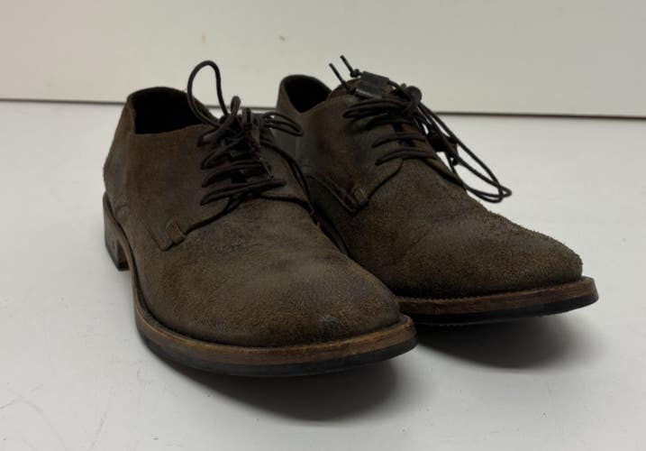 John Varvatos Weathered Brown Leather Oxford Shoes US Men's 9.5 Fast Shipping