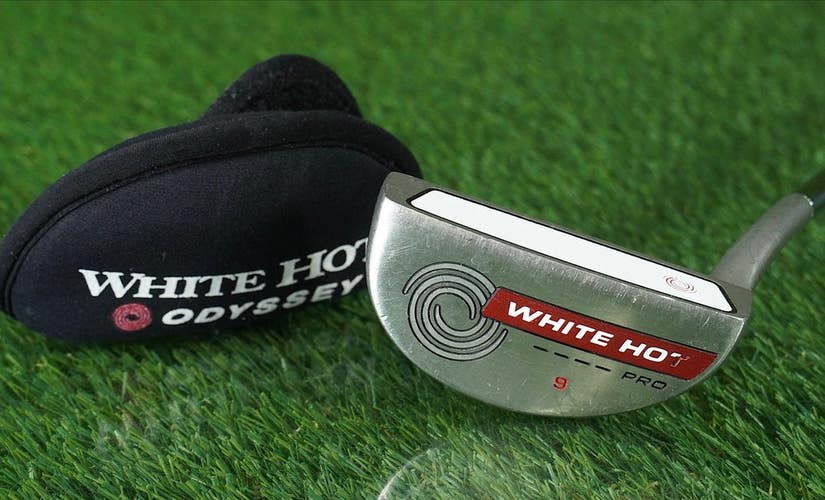 ODYSSEY WHITE HOT PRO 9 MID MALLET PUTTER 34 RH ~ NEW KARMA GRIP & HEADCOVER