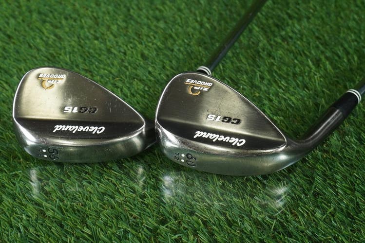 CLEVELAND CG15 WEDGE SET SW, LW TRACTION WEDGE FLEX 56 14 60 12 LH & NEW GRIPS