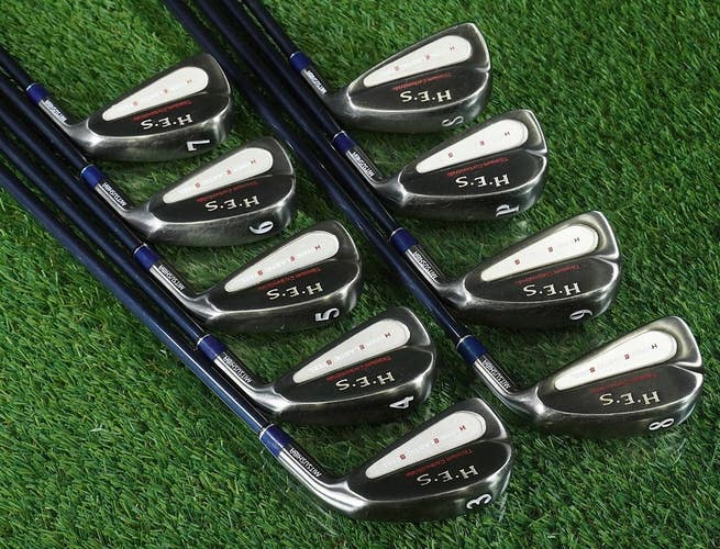MITSUSHIBA H.E.S. IRONS SET 3-PW, SW PROFILE SERIES COMBO FLEX RH + NEW GRIPS!