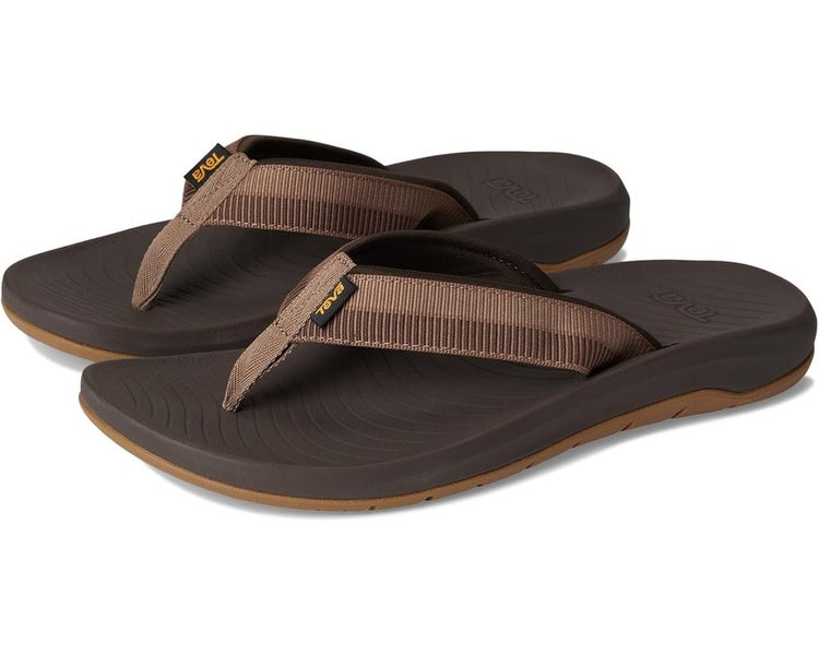 Teva Hurricane Sandals Men's US 12 Brown Slip On Open Toe Flip Flop TZP1016