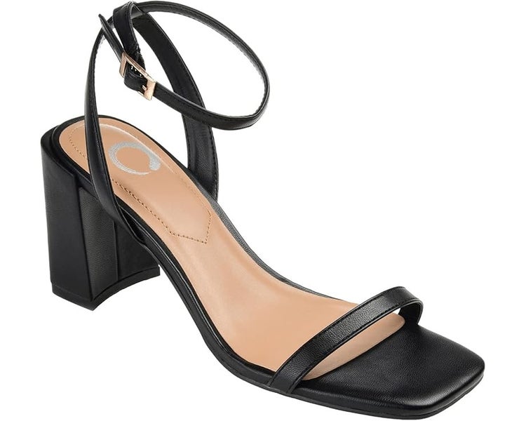 Journee Collection Chasity Slide Women's US 11 Black Ankle Strap Sandals TZP845