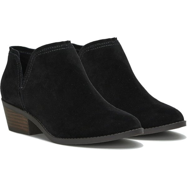Lucky Brand Ferolia Boots Women's 9 Black Suede Ankle Almond Toe Bootie TZP1010