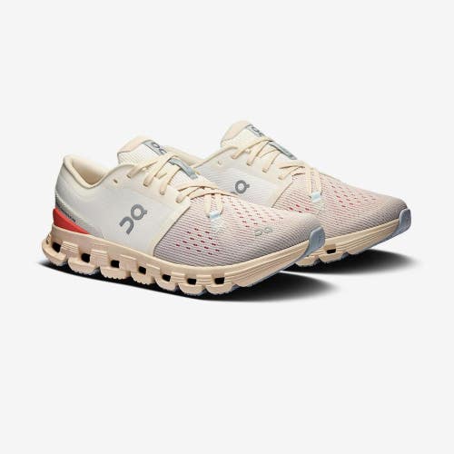 On Cloud X 4 Sneakers Mens US 8.5 Ivory Salmon Mesh Low Top Running Shoes TZP775