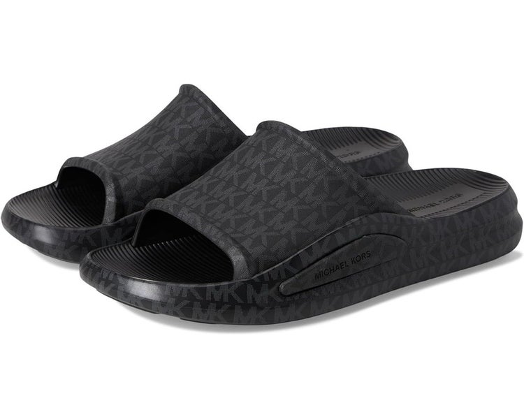 Michael Kors Griffin Sandals Men's US 10 Black Round Toe Slip-On Slide TZP890