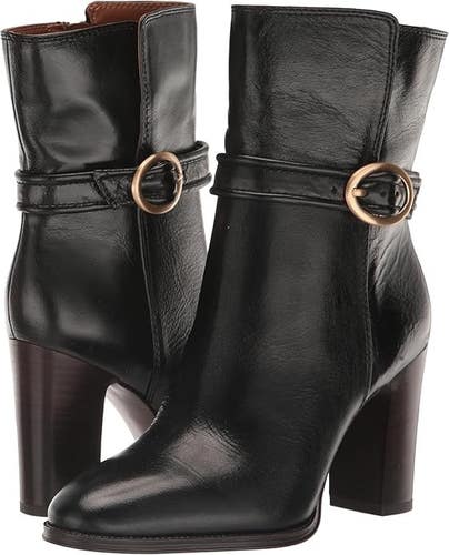 Franco Sarto Informa Wren Bootie Womens 8 Black Leather Block Heel Boots TZP776