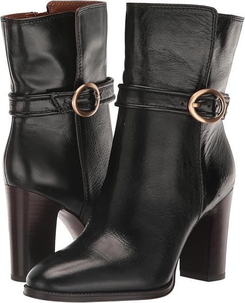 Franco Sarto Informa Wren Bootie Womens 8 Black Leather Block Heel Boots TZP776