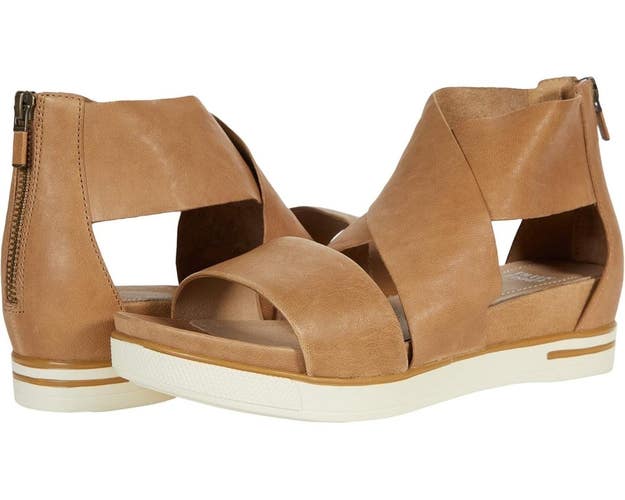 Eileen Fisher Sport Sandals Women's US 8.5 Brown Leather Wedge Platform TZP1041