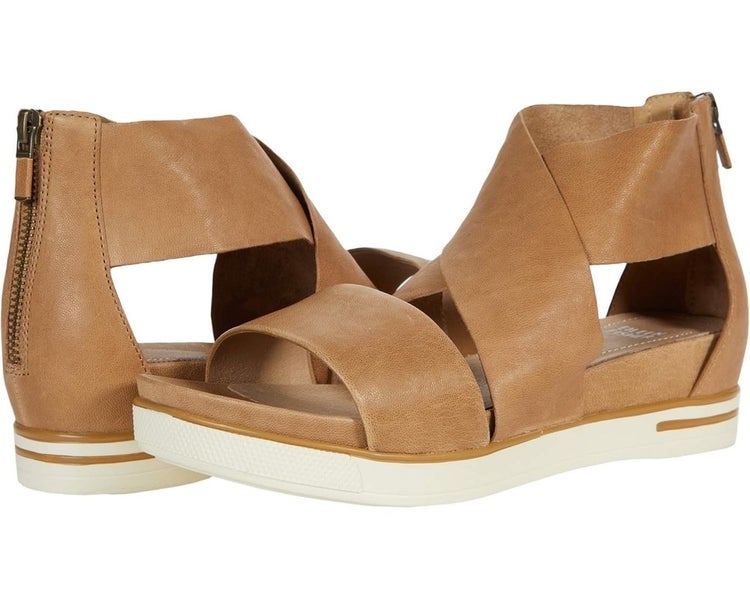 Eileen Fisher Sport Sandals Women's US 8.5 Brown Leather Wedge Platform TZP1041