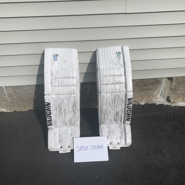 34+2 Vaughn Velocity VE8 Pro Goalie Leg Pads – Senior, White (READ DESCRIPTION)