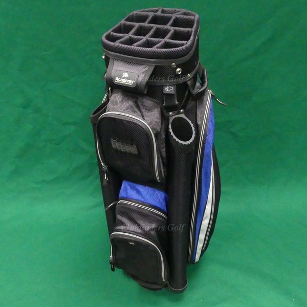 Academy 14-Way Black/Blue/Silver Golf Cart Bag w/ Raincover