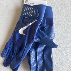 Nike Alpha Batting Gloves Adult Unisex Blue/Blue/White Size XLarge  (INV310)