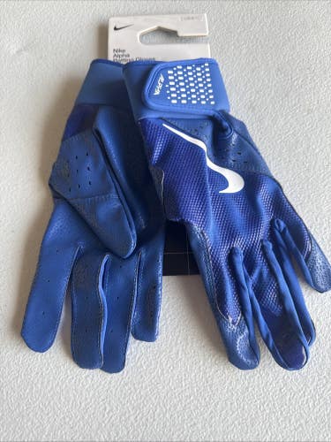 Nike Alpha Batting Gloves Adult Unisex Blue/Blue/White Size Large (INV311)
