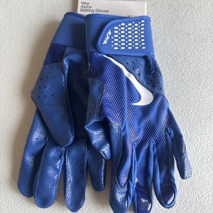 Nike Alpha Batting Gloves Adult Unisex Blue/Blue/White Size Medium  (INV312)