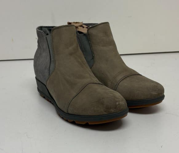 Sorel Evie Gray Suede & Leather Chelsea Boots US Women's 12 EU 43 EXCELLENT