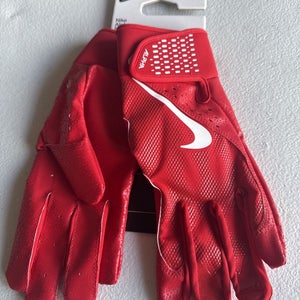 Nike Alpha Batting Gloves Adult Unisex Red/Red/White Size Medium  (INV316)