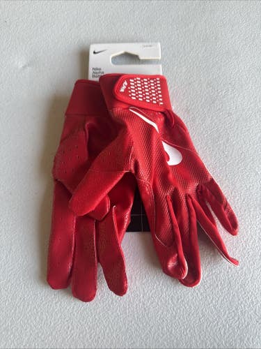 Nike Alpha Batting Gloves Adult Unisex Red/Red/White Size Small (INV317)