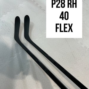 Junior(2x)Right P28 40 Flex 57” PROBLACKSTOCK Pro Black Out Unbranded Pro Stock Nexus Hockey Sticks