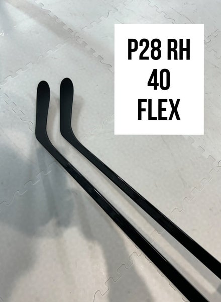 Junior(2x)Right P28 40 Flex 57” PROBLACKSTOCK Pro Black Out Unbranded Pro Stock Nexus Hockey Sticks