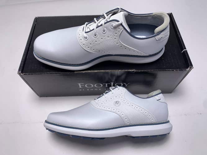 FootJoy FJ Traditions Golf Shoes White Blue Women's SZ 7 (97898)