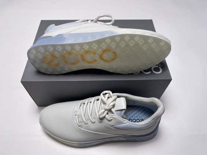 ECCO Golf S-Three Golf Shoes White Blue Women's SZ 9 (102963 60618)
