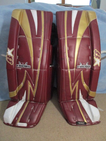 Used 35 + 1" Brian's Focus Maroon Goalie Leg Pads Great Condition