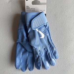Nike Alpha Batting Gloves Adult Unisex Sky Blue/White Size XLarge  (INV327)