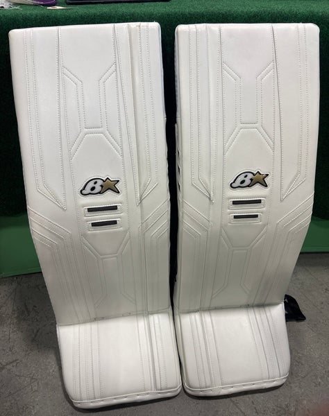 White Senior Brian's Optik X3 Goalie Leg Pads (New) | 34" +1"