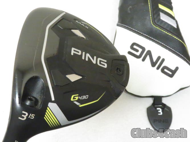 PING G430 Max Fairway 15°  3 Wood Mitsubishi Kai'li White 70 Stiff +Cover  LEFT