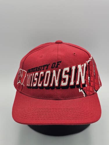 Vintage Sports Specialties Wisconsin Badgers NCAA Red Shadow Snapback Hat