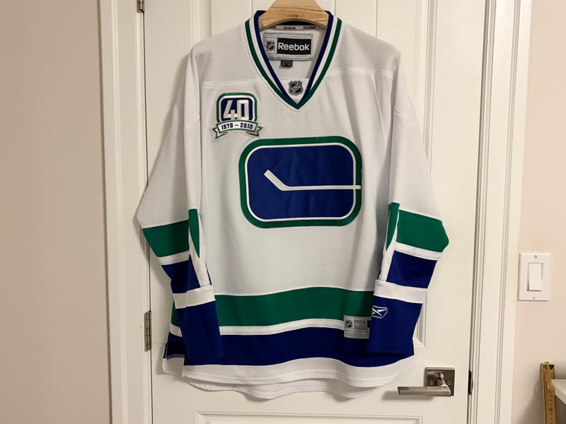 Authentic Reebok Vancouver Canucks 40th Anniversary Stick In Rink Jersey Size XL