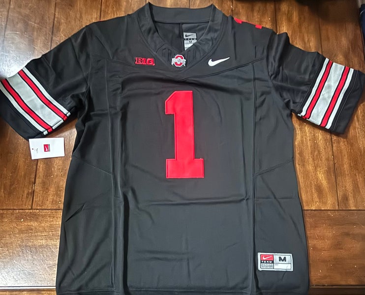Ohio State Buckeyes #1 “Buckeyes” BLACKOUT Stitched Adult Medium NWT