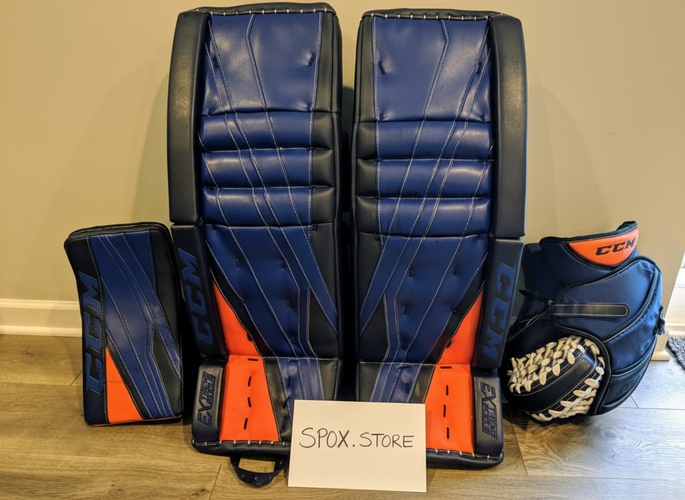 CCM Extreme Flex III Goalie Pads – Senior 32" | Regular Hand | Blue (READ DESCRIPTION)