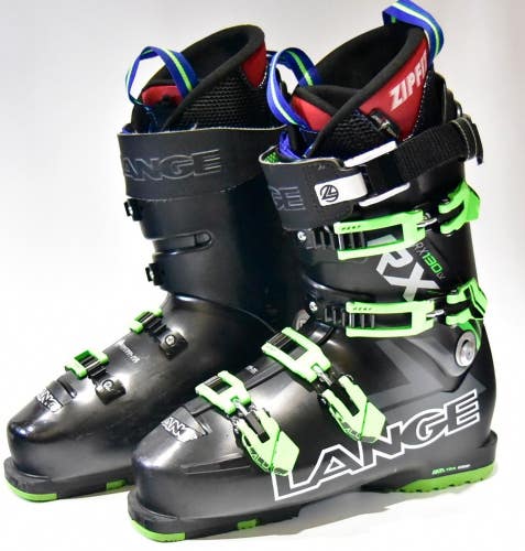 LANGE RX 130 SKI BOOTS MEN SIZE 27.5/9.5 ZIP LINERS