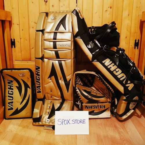 Vaughn Velocity V3 Goalie Full Set – Senior 34+1 | Gold & Black (READ DESCRIPTION)
