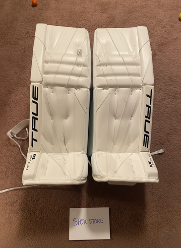 True 7X3 Goalie Pads – Senior 35” +2 | 2023 White (READ DESCRIPTION)