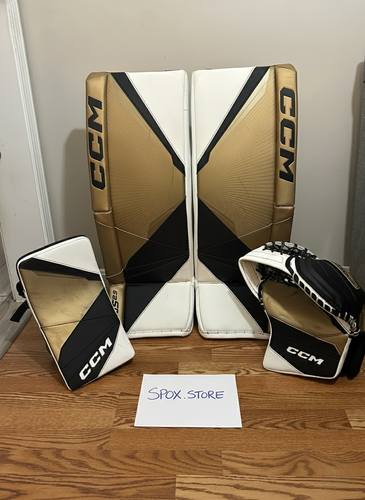 CCM Axis 2.9 Goalie Full Set – 32+1.5 | Gold, Black & White (READ DESCRIPTION)