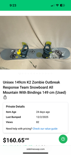 Bundle Zombie out break 149cm snowboard and Burton Chopper 126cm Used)