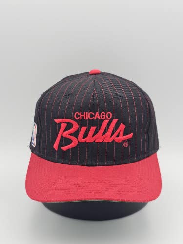 Vintage Sports Specialties Chicago Bulls Pinstripe Script NBA Sport Hat Snapback