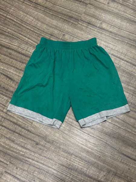 Basic Edition Youth Size 6/7 Sweat Shorts Green with Gray Vintage Used