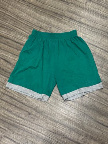 Basic Edition Youth Size 6/7 Sweat Shorts Green with Gray Vintage Used