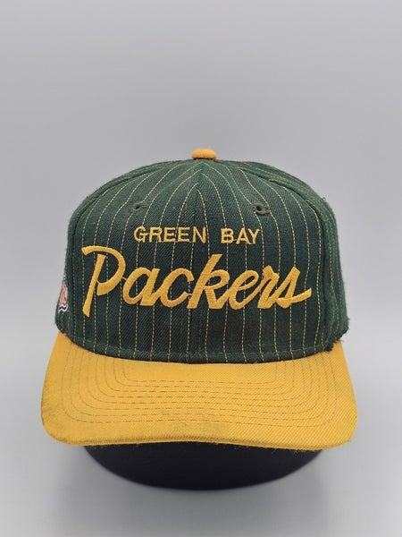 Vintage Green Bay Packers Sports Specialties Pinstripe Script Hat Cap Snapback