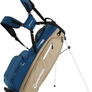 NEW 2024 TaylorMade Flextech US Navy/Tan 4 Way Stand/Carry Golf Bag