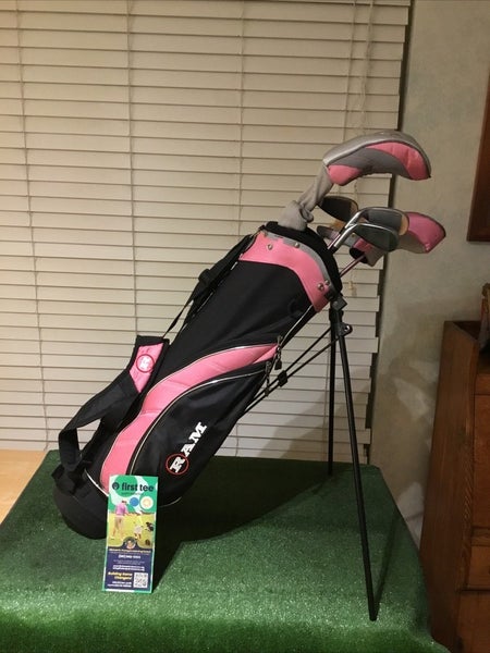 RAM Junior Girls Axial Set (D, 4H, Short, Mid, Long Irons, Putter) & Stand Bag