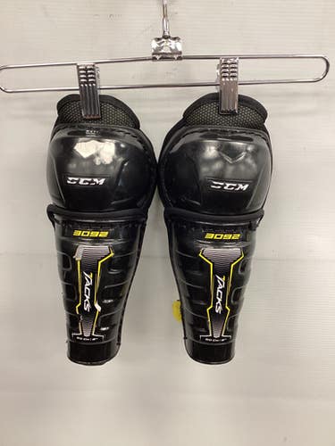 Used CCM TACKS 3092 Youth Shin Guards Black 8" 11851-S000040829