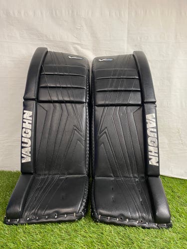 Black 30" Intermediate Vaughn Velocity V9 Goalie Leg Pads (Used)