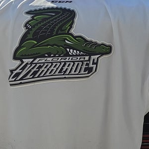 ECHL FLORIDA EVERBLADES White Size 58 CCM Jersey (Used)